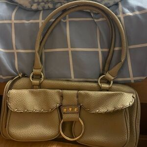 Chic Beige Leather Shoulder Bag